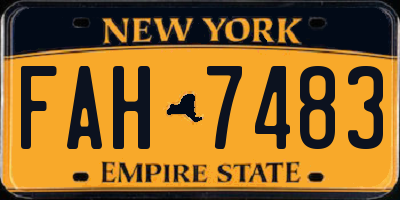 NY license plate FAH7483