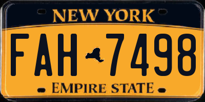 NY license plate FAH7498
