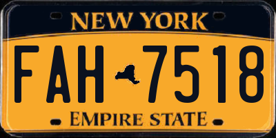 NY license plate FAH7518