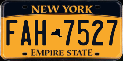 NY license plate FAH7527