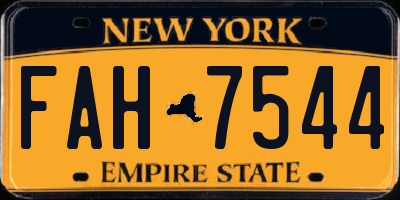 NY license plate FAH7544