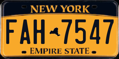 NY license plate FAH7547