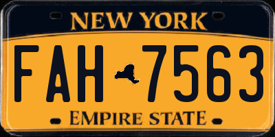 NY license plate FAH7563