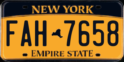 NY license plate FAH7658