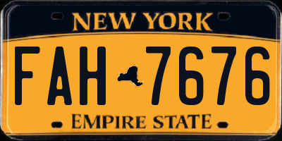 NY license plate FAH7676
