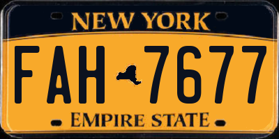 NY license plate FAH7677