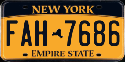 NY license plate FAH7686