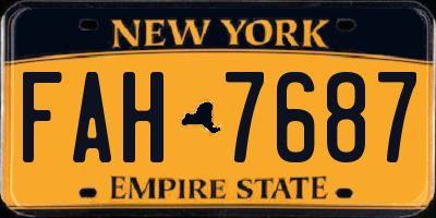 NY license plate FAH7687