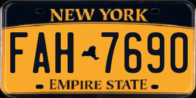 NY license plate FAH7690