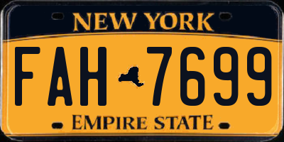 NY license plate FAH7699