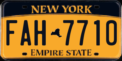 NY license plate FAH7710
