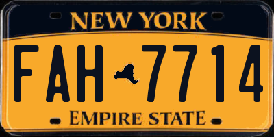 NY license plate FAH7714