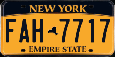 NY license plate FAH7717