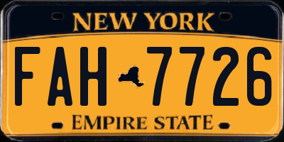 NY license plate FAH7726