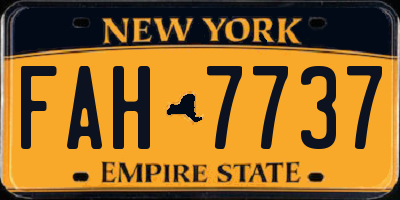 NY license plate FAH7737
