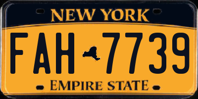 NY license plate FAH7739