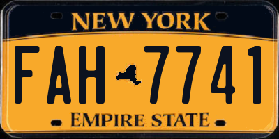 NY license plate FAH7741