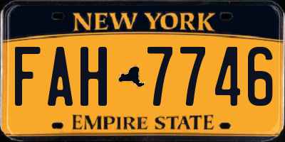 NY license plate FAH7746