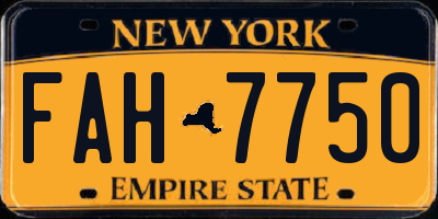 NY license plate FAH7750