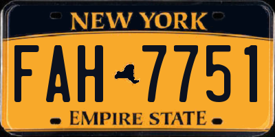 NY license plate FAH7751