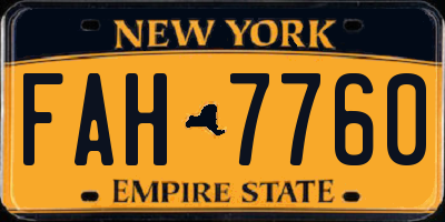 NY license plate FAH7760