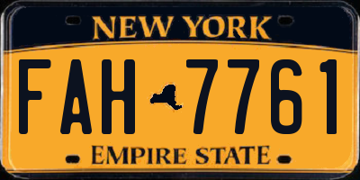 NY license plate FAH7761