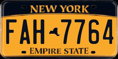 NY license plate FAH7764