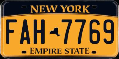 NY license plate FAH7769