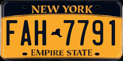 NY license plate FAH7791