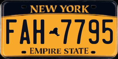 NY license plate FAH7795