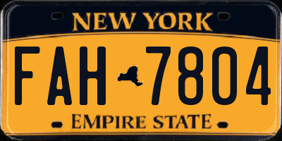 NY license plate FAH7804