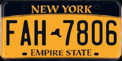 NY license plate FAH7806