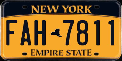 NY license plate FAH7811