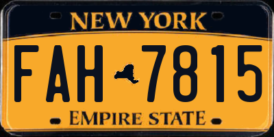 NY license plate FAH7815