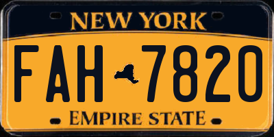 NY license plate FAH7820