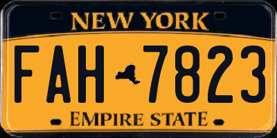 NY license plate FAH7823