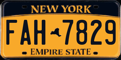 NY license plate FAH7829