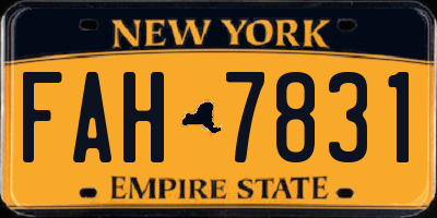 NY license plate FAH7831