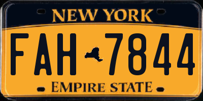 NY license plate FAH7844