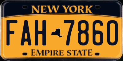 NY license plate FAH7860