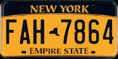 NY license plate FAH7864