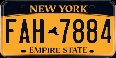 NY license plate FAH7884