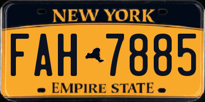 NY license plate FAH7885