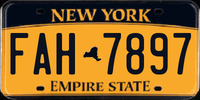 NY license plate FAH7897