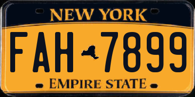 NY license plate FAH7899