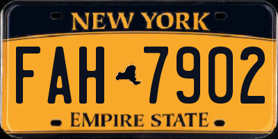 NY license plate FAH7902