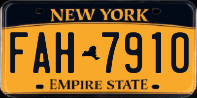 NY license plate FAH7910