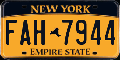 NY license plate FAH7944