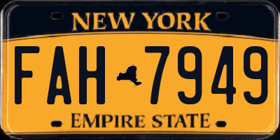 NY license plate FAH7949