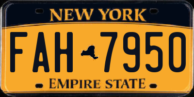 NY license plate FAH7950